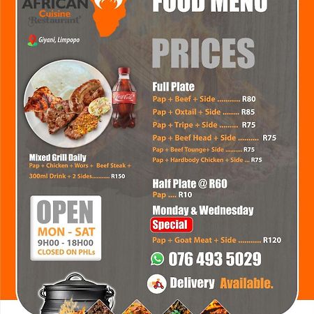 African Cuisine Restaurant Bed & Breakfast Giyani Luaran gambar